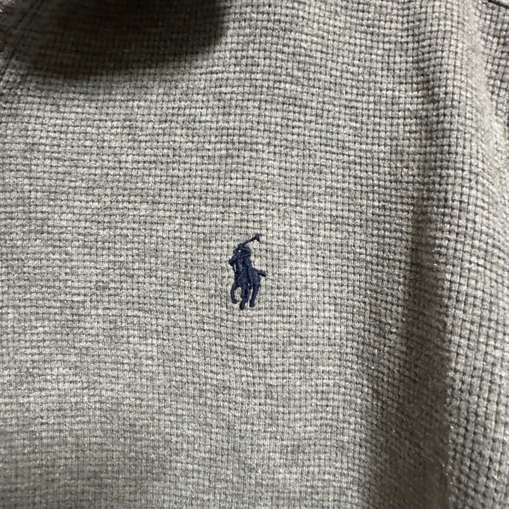 Polo Ralph Lauren Gray Waffle Knit 1/4 Pullover Size XL 18/20 - Picture 4 of 5